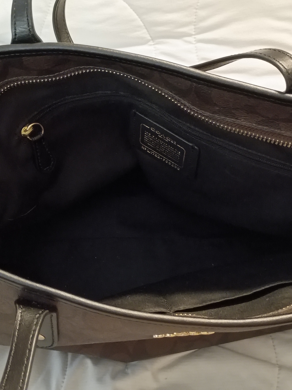 Authentic Coach City Zip Tote Signature Canvas Brown/Black F58292 - Picture 6 of 8